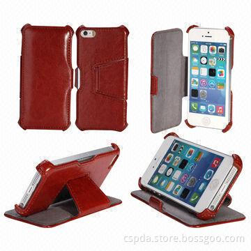 PU Leather Stand Cases for iPhone 5s, Fashionable Design and Durable, OEM Orders Welcomed